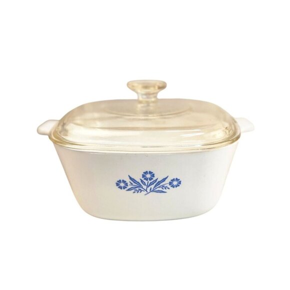 Corning Ware Blue Cornflower 2.5 Quart Casserole Dish With Pyrex Glass Lid Cookw - Picture 8 of 12